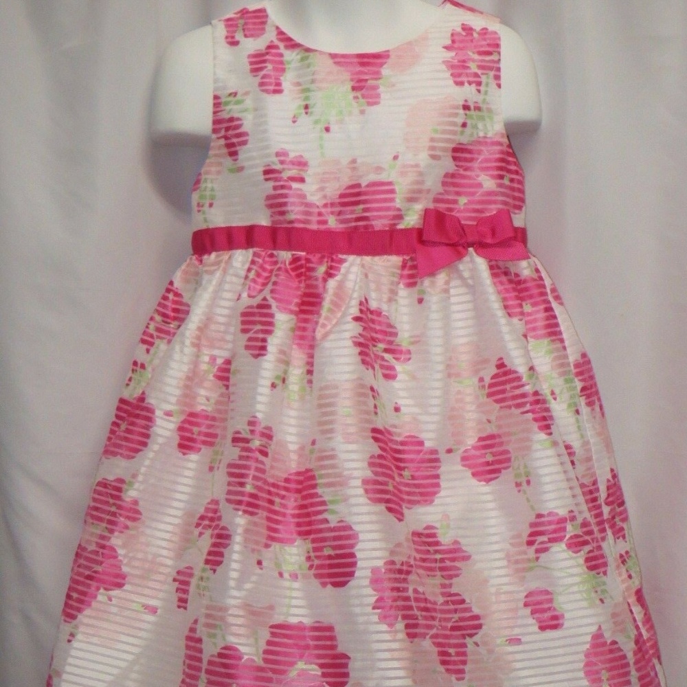 Gymboree Girl Floral Formal Dress Set 2T White Pink Sleeveless Special Occasion